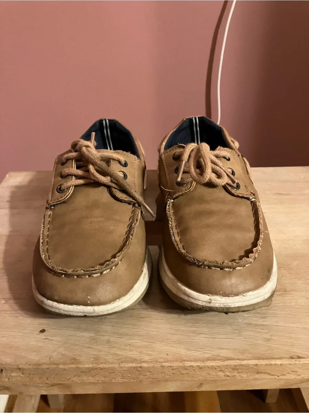 Boys’ Casual Tan Boat Shoes - Lace-Up Comfort